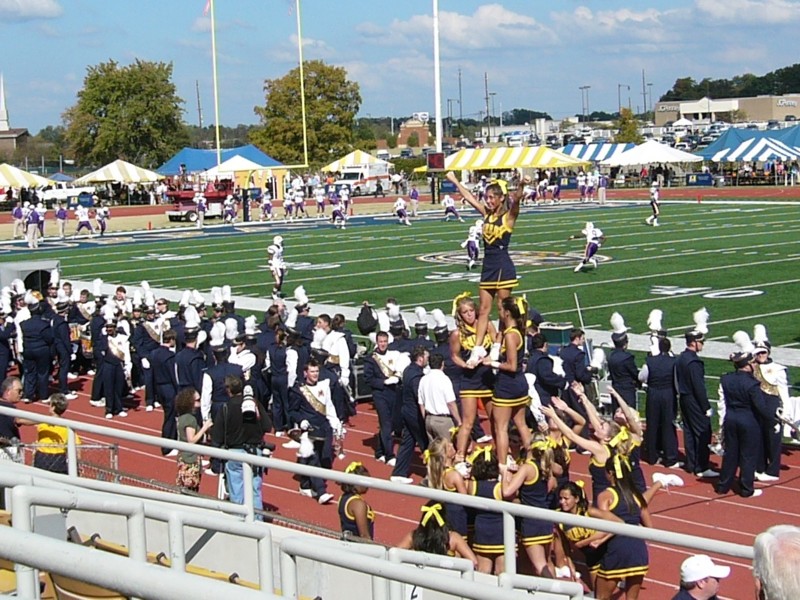Cheerleaders and the band 1.JPG